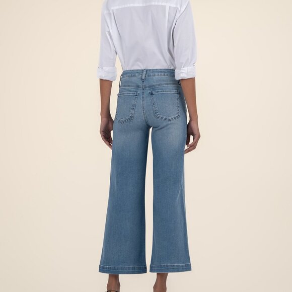 Kut from the Kloth Meg High Rise Wide Leg Size 66 / Assertive W/Lt Base Wash - Picture 3 of 3